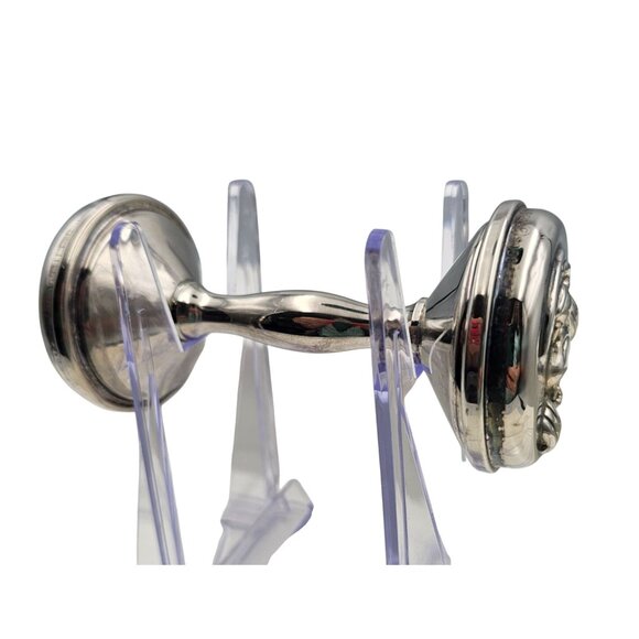 Vintage Godinger Peanuts Snoopy Weight Lifting Silver Plated Baby Rattle No Box - Picture 4 of 11